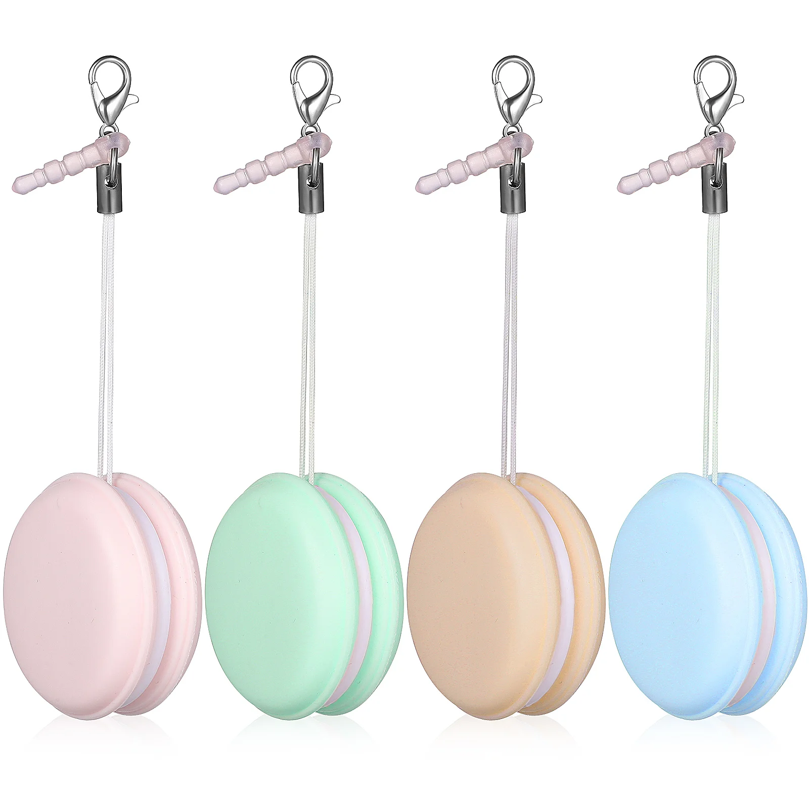 

4 Pcs Macaron Shaped Charms Creative Decorative Pendants Mobile Screen Cleaners Screen Cleaning Wipes Screen Cleaners