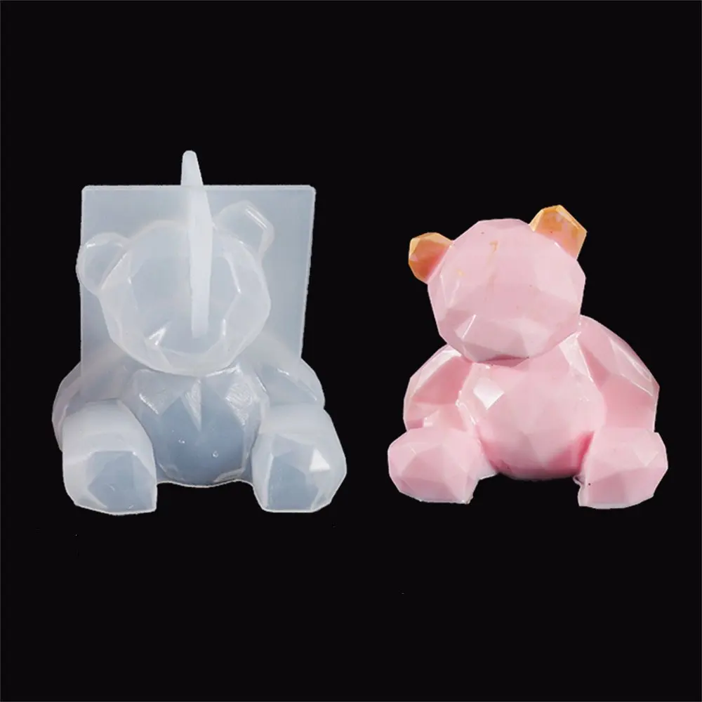 

3D Geometric Bear Silicone Mold DIY Epoxy Resin Casting Mould Clay Crafts Handmade Soap Aroma Candle Plaster Gypsum Home Decor