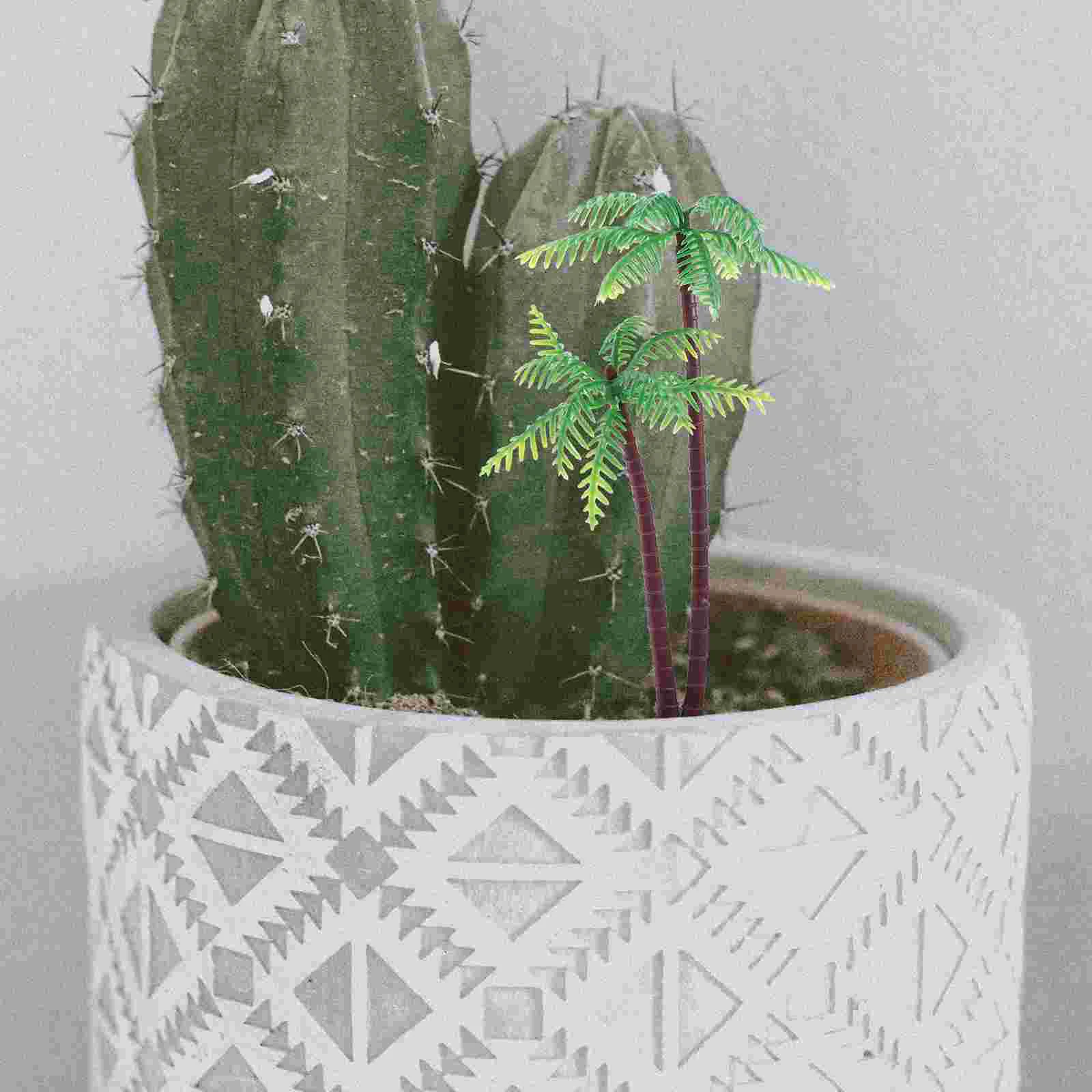 

4 Pcs Mini Figurine Vivid Puppet Landscape Supplies Tree Figure Desktop Miniature Plastic Tabletop Child