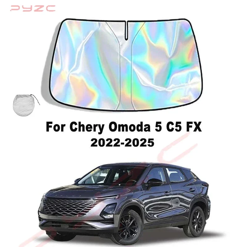 Фото Солнцезащитный козырек на лобовое стекло для Chery Omoda 5 C5 FX 2022-2025: защита от УФ-излучения для салона автомобиля №2