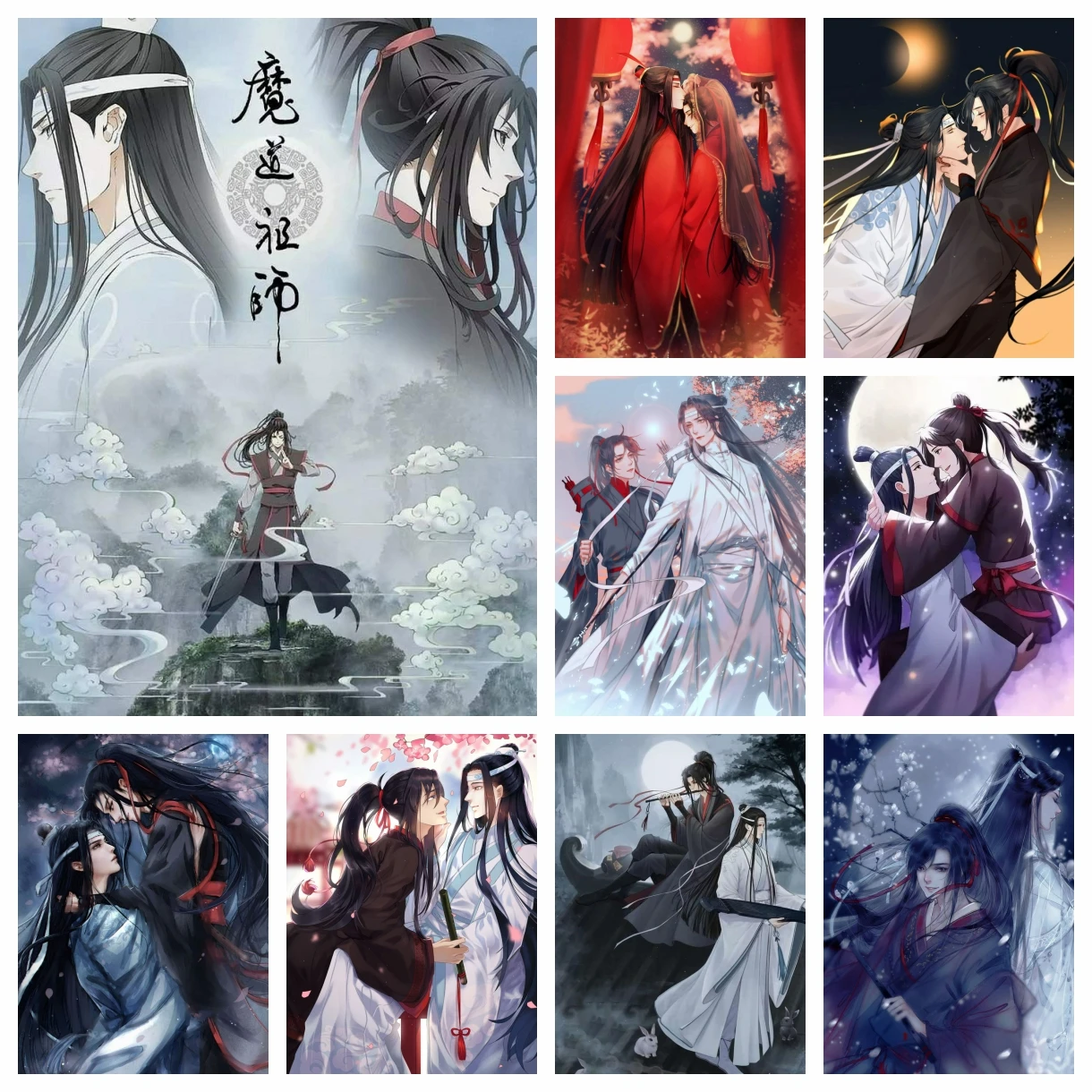 

DIY Chinese Anime Mo Dao Zu Shi Diamond Rhinestones Painting Cartoon Wall Art Cross Stitch Embroidery Picture Mosaic Home Decor