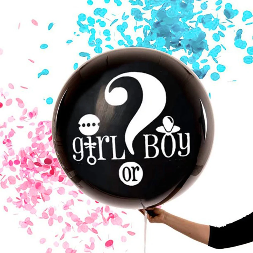 

36inch Boy Or Girl With Confetti Giant Ornament Reveal Balloon Pregnancy Announcement Gender Baby Shower Atmosphere Party Decor