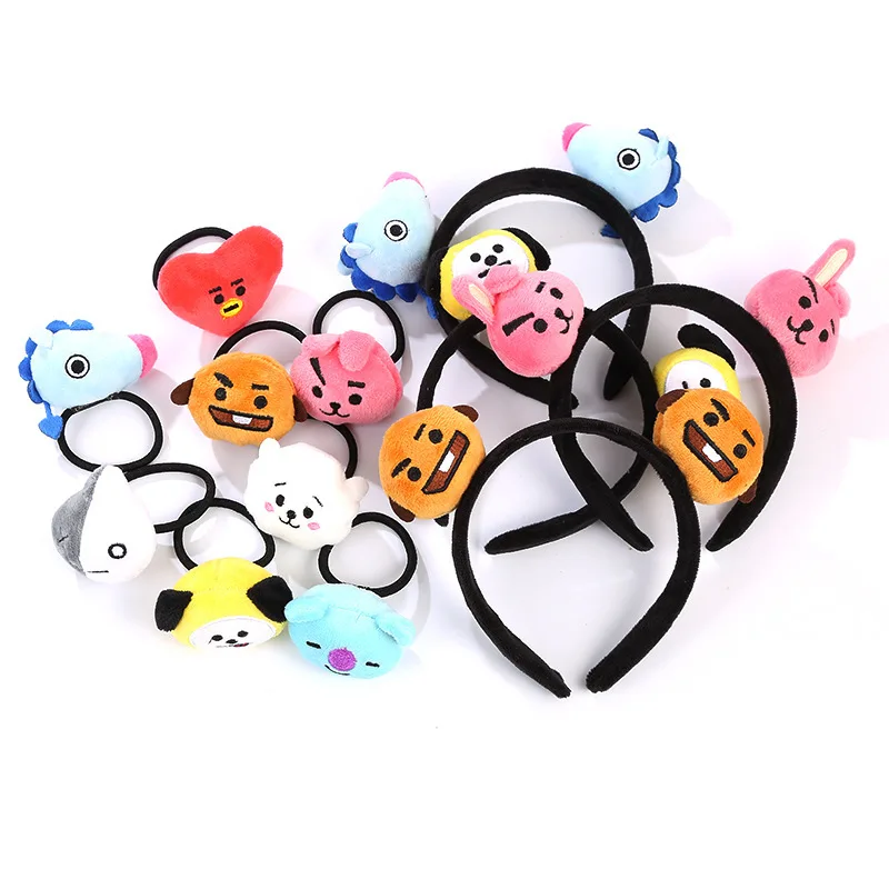 

Kawaii BT21 New Plush Headband Anime Cute Cartoon Plush Doll Headband Hairband Hair Accessories Headwear Gift