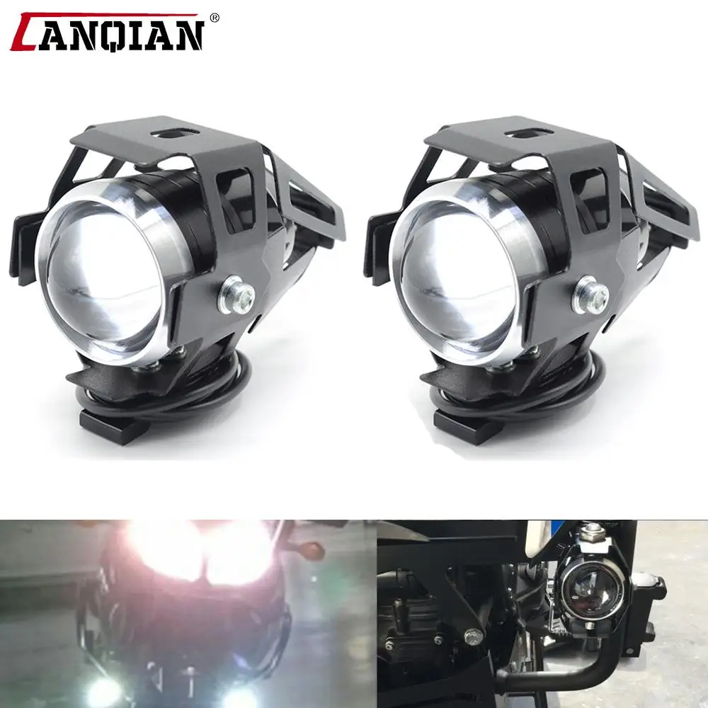 

2PCS 125W motorcycle headlights auxiliary lamp U5 led motorbike spotlight accessories 12V moto DRL spot head lights