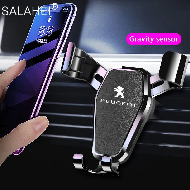 Автомобильный держатель для мобильного телефона Car Gravity Mobile Phone Holder Air Vent Clip Mount Stand Support For Peugeot 206 207 308 307 208 3008 407 508 2008 Accessories on.