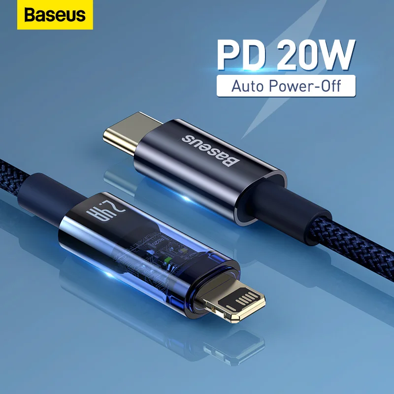 USB-кабель Baseus 20 Вт для iPhone 14 13 12 11 Pro Max Mini с автоматическим отключением шнур быстрой