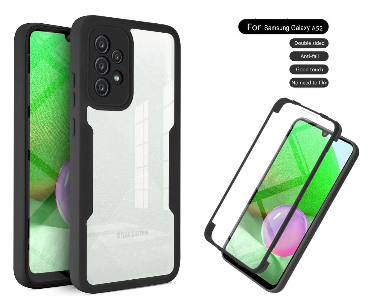 

Чехол для Samsung Galaxy A52 A51 A71 A72, роскошный ТПУ жидкий силикон + пленка на передний экран Galaxy A33 32 23 360, полностью противоударный чехол