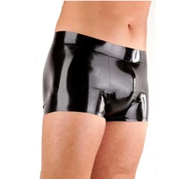 black latex men panties sexy rubber shorts boxer handmade underwear no zip