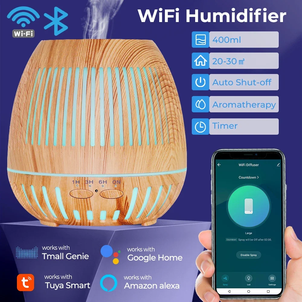 Умный увлажнитель воздуха с Wi-Fi диффузор эфирного масла для ароматерапии