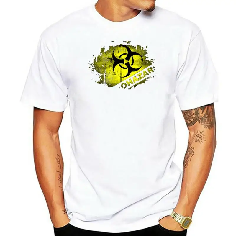 

New Mens Spring Summer Dress Short Sleeve Casual Retro 100% Cotton Print Shirt Tee shirts Biohazard Cotton T Shirt