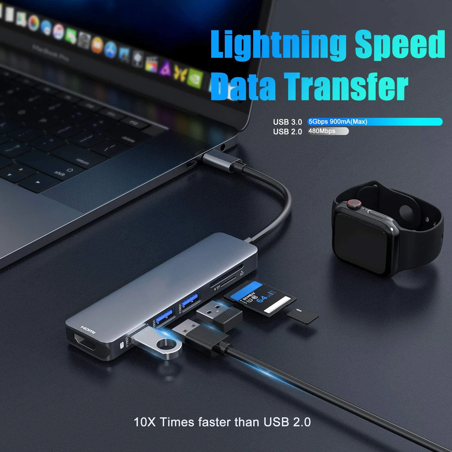 Док-станция USB Type-C для MacBook Pro Air 2020-2017 |