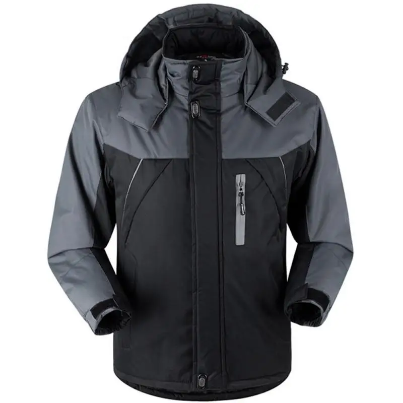 New Men Winter Thick Velvet Windproof Down Coat High Quality Male Waterproof Jacket Size M-5Xl 3 Colors High Quality Outdoor