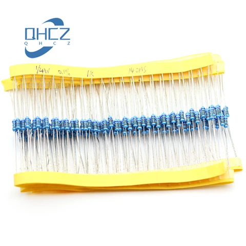 50 шт. высокоточные резисторы, Точность 0.1% 1/4 Вт 0,25 Вт 1 К 1,5 к 2 к 2,2 к 2,5 к 250R, Точность 0.1% thousandths