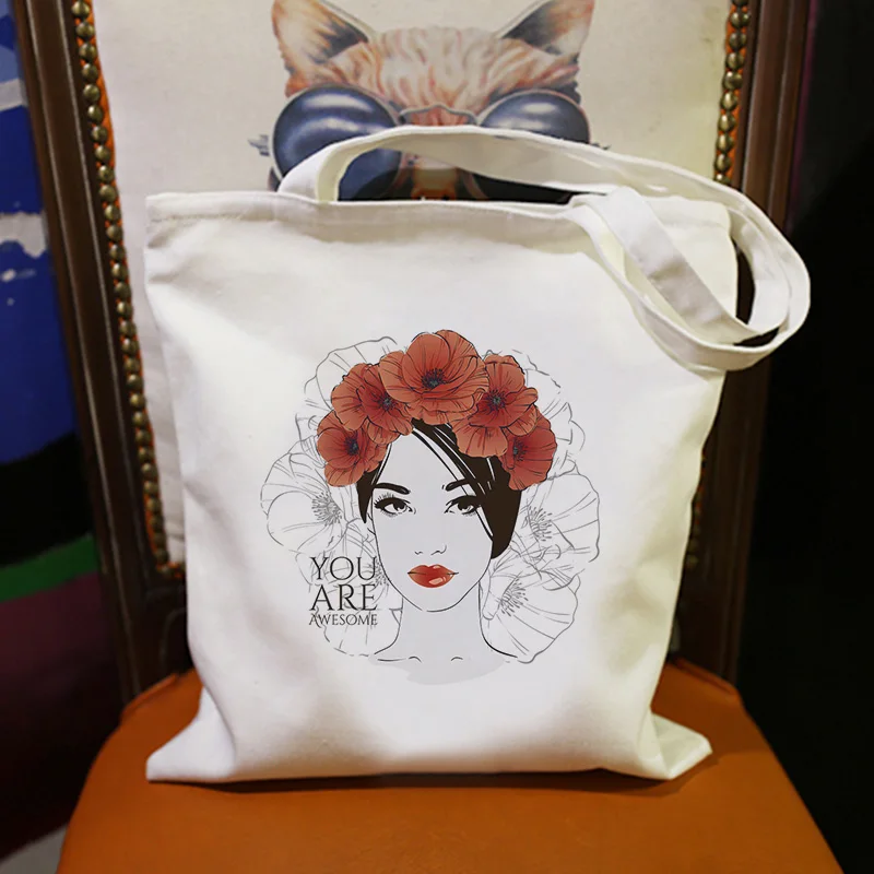 

Fashion Cool Female Sexy Lips Trend Printing Shoulder Canvas Bags Purse Women Bag Large Leisure Harajuku College Wind Handbag