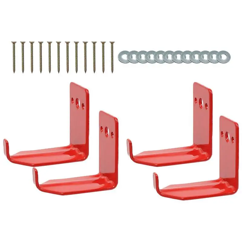 

4pcs Sturdy Metal Fire Extinguisher Mount Fire Extinguisher Holder Wall Bracket Right Angle Bracket With Screws For Fire Exting