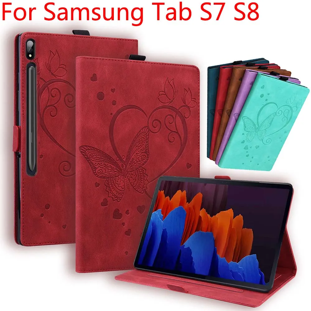 

Ударопрочный чехол-подставка для Samsung Galaxy Tab S7 S8 из ПУ кожи