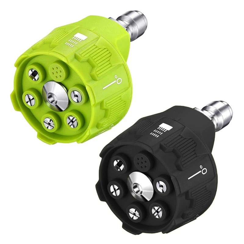 

2 Pack 6 In 1 Pressure Washer Nozzles Quick Changeover Power Washing Nozzle 3000-4000Psi(Green And Black)