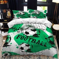 green 3d soccer bedding set 23 piece microfiber football print duvet cover set with comforter cover and pillowcases