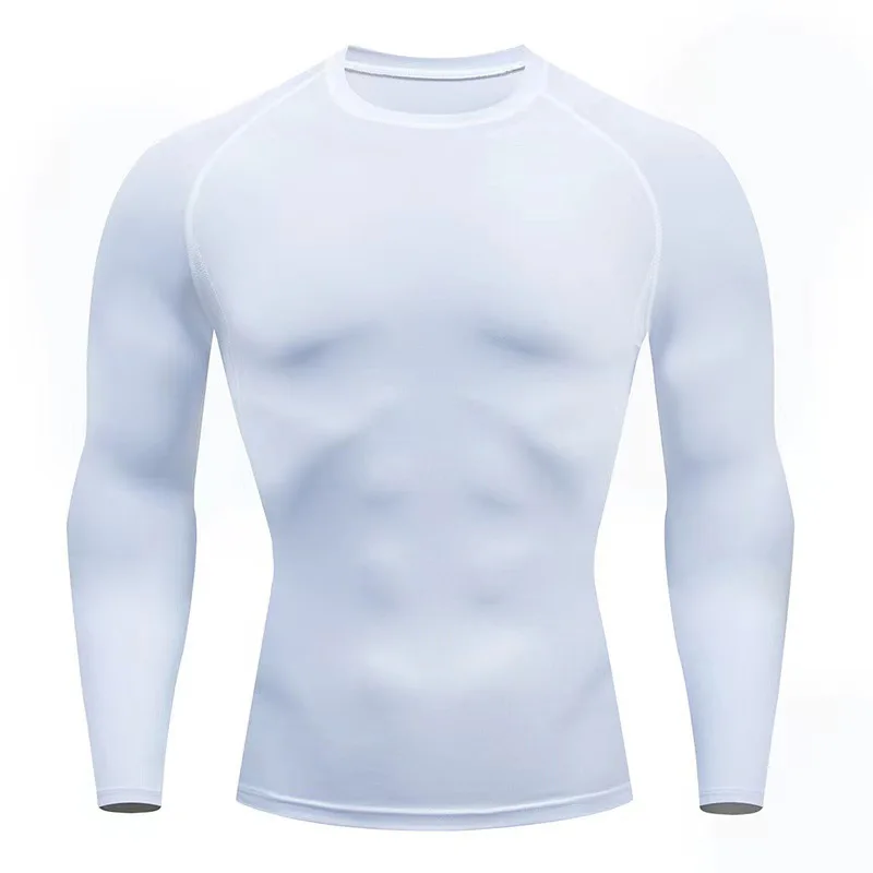 Men's Fitness Clothes Boxing Long Sleeves Sports Tight Long Sleeve Fast Dry Stretch Running T-shirt Compression Cycling Base