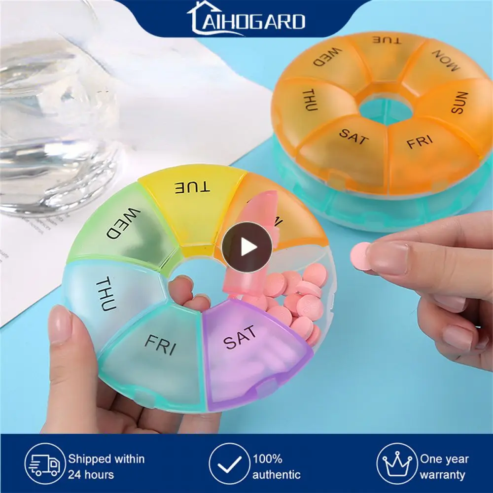 

Medicine Pill Case Round Pp Pill Divider Box Portable Classification Pill-tablet Divider Pill Container Drug Tablet Splitter