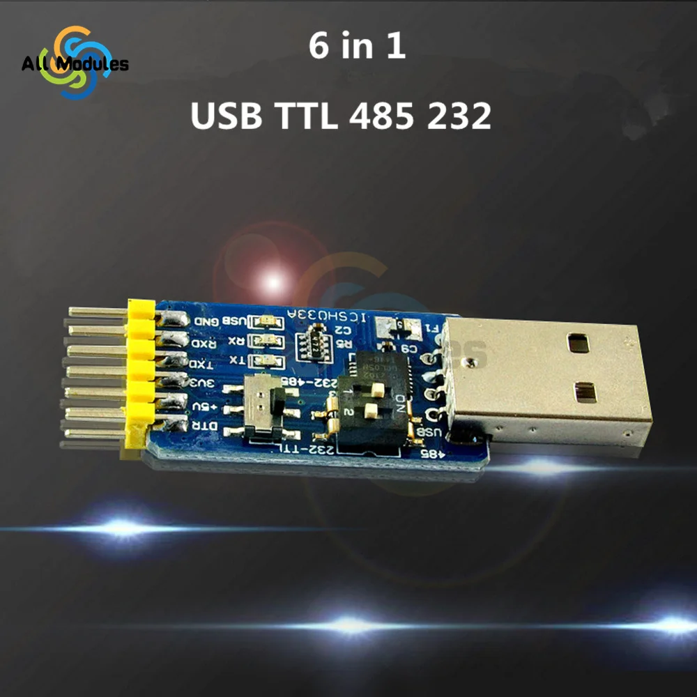 Diymore CP2102 USB-UART 6-в-1 многофункциональный (USB-TTL/RS485/232,TTL-RS232/485232-485) последовательный адаптер для Arduino