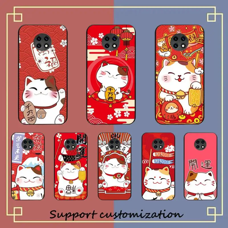 

Lucky Cat Phone Case for Samsung S20 lite S21 S10 S9 plus for Redmi Note8 9pro for Huawei Y6 cover