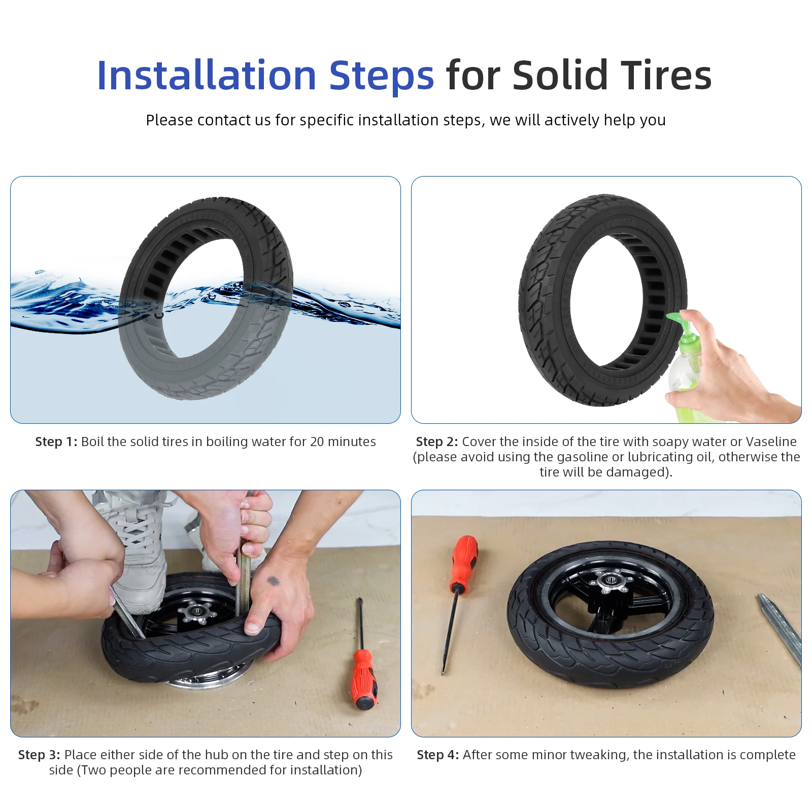 Ulip 10x2 125 внедорожная сплошная шина для Ninebot F20/F25/F30/F40 скутер 10 дюймов устойчивая к