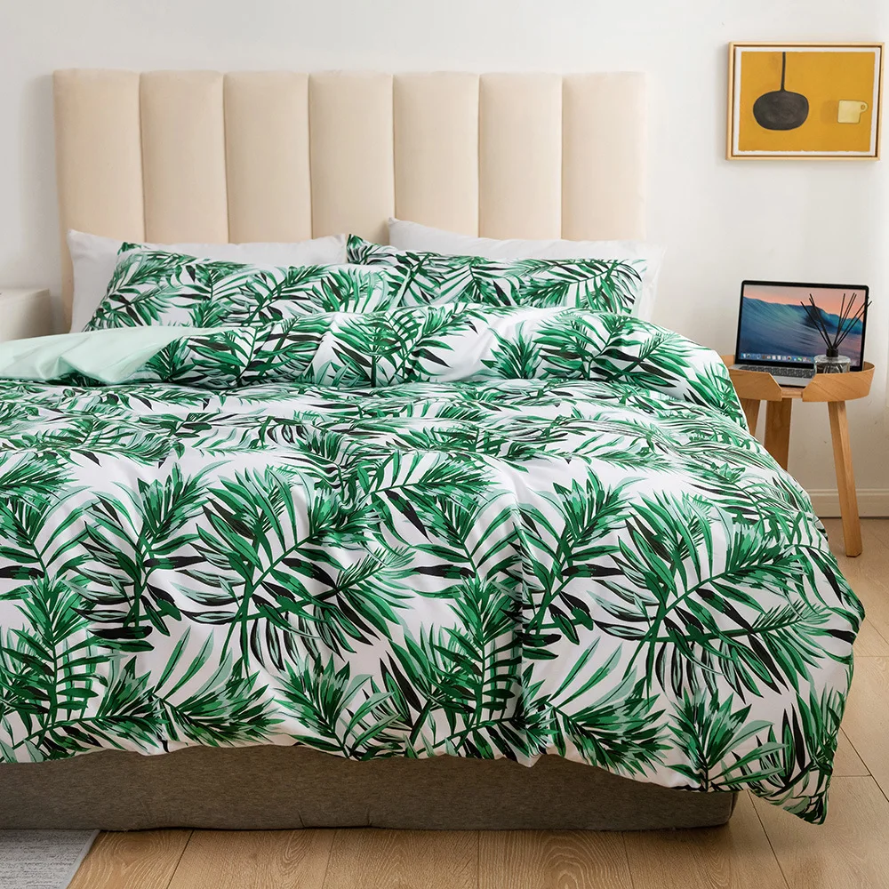 

Комплект постельного белья с 3D-принтом, пододеяльник с рисунком листьев