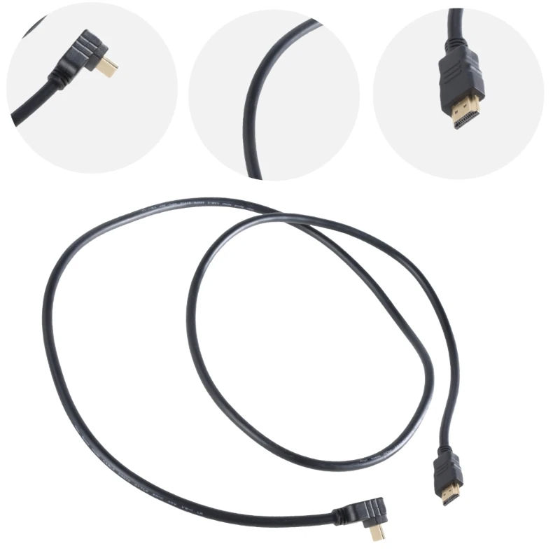 СЗЯ HDMI-совместимый видеокабель длиной 1 5 м угол 90 градусов с прямыми разъемами