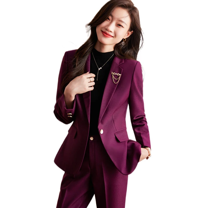 Formal Suits Women Spring New Fashion Temperament Business Long Sleeve Interview Blazer And Pants Office Ladies Work Wear
