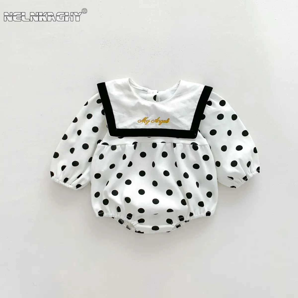 Summer Spring Infant Princess Full Sleeve Dot Ruffles Embrodiery Outfits Jumpsuits Kids Newborn Baby Girls Overalls Bodysuits