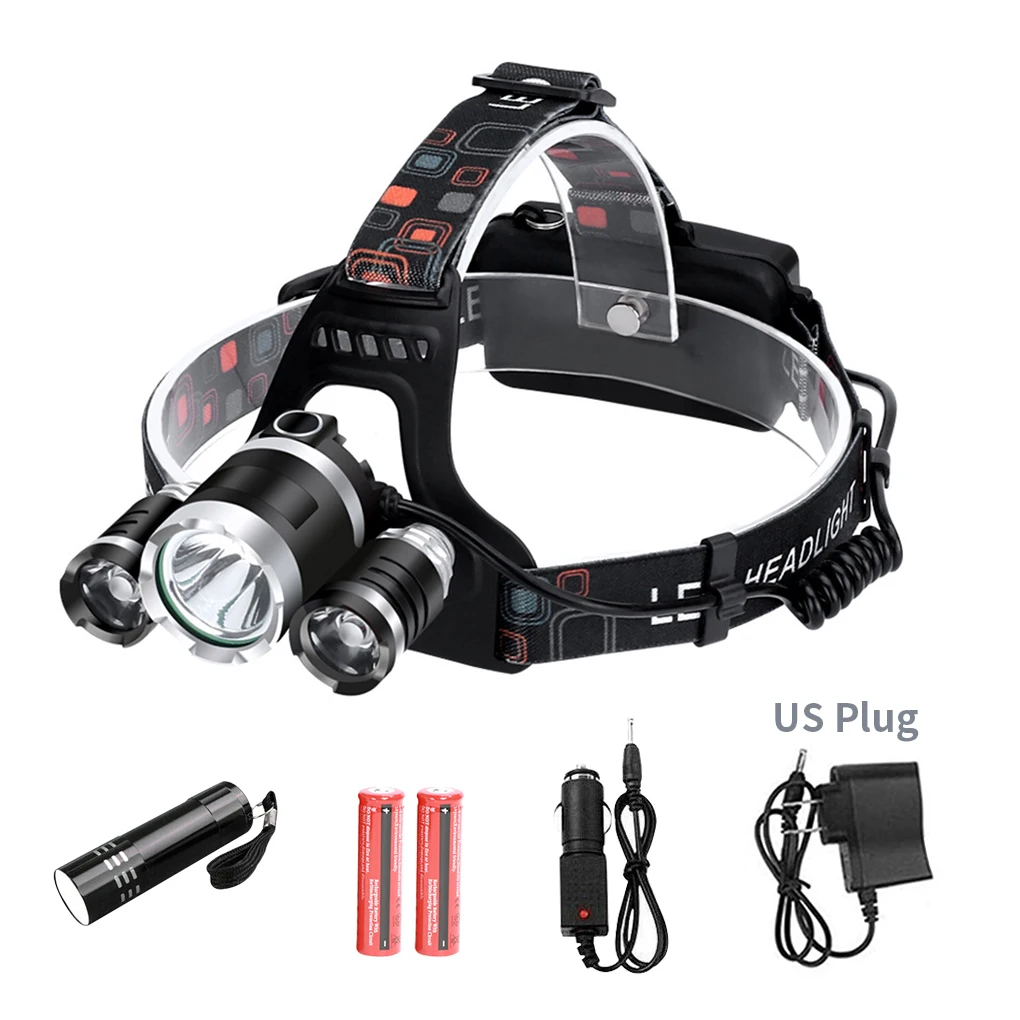 

LED Headlamp Super Bright 15000 Lumen Head Light Adjustable Head Torch for Camping Hiking Night Running