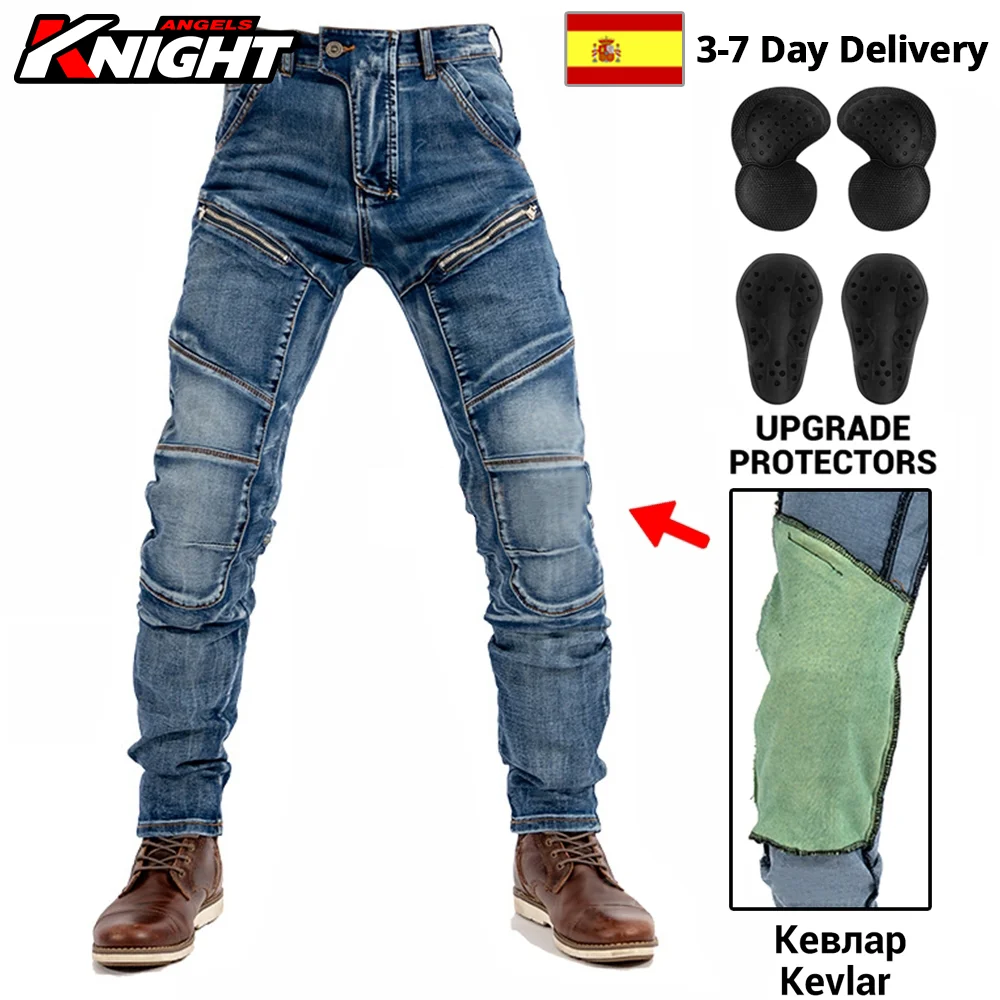 Pantalones vaqueros de motociclista para hombre, jeans motocross, protección para motocicleta, transpirables, utilízalo durante las cuatro estaciones
