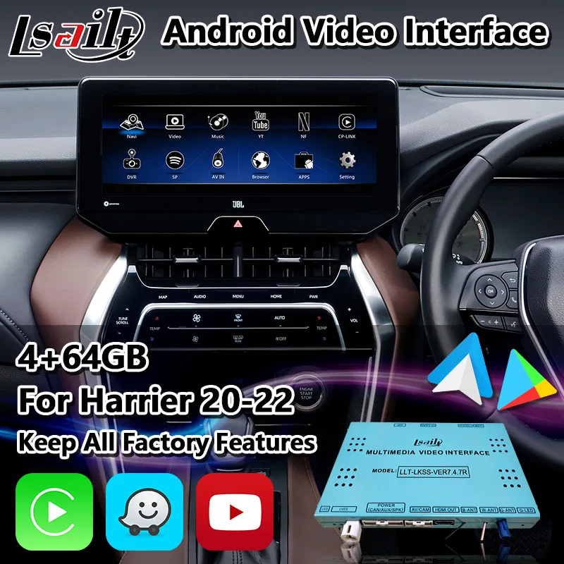 

Lsailt CP AA Android Multimedia Auto Video Interface for Toyota Harrier Venza 2020-2022 With Radio Module
