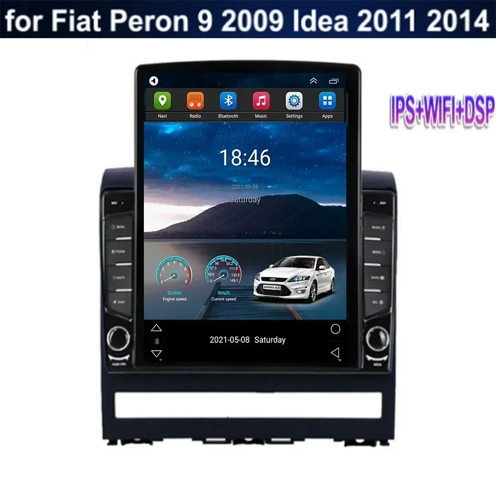 8G + 128G Android13 Carplay для Fiat Peron 9 2009 Idea 2011 Tesla Style Автомобильный радио Стерео