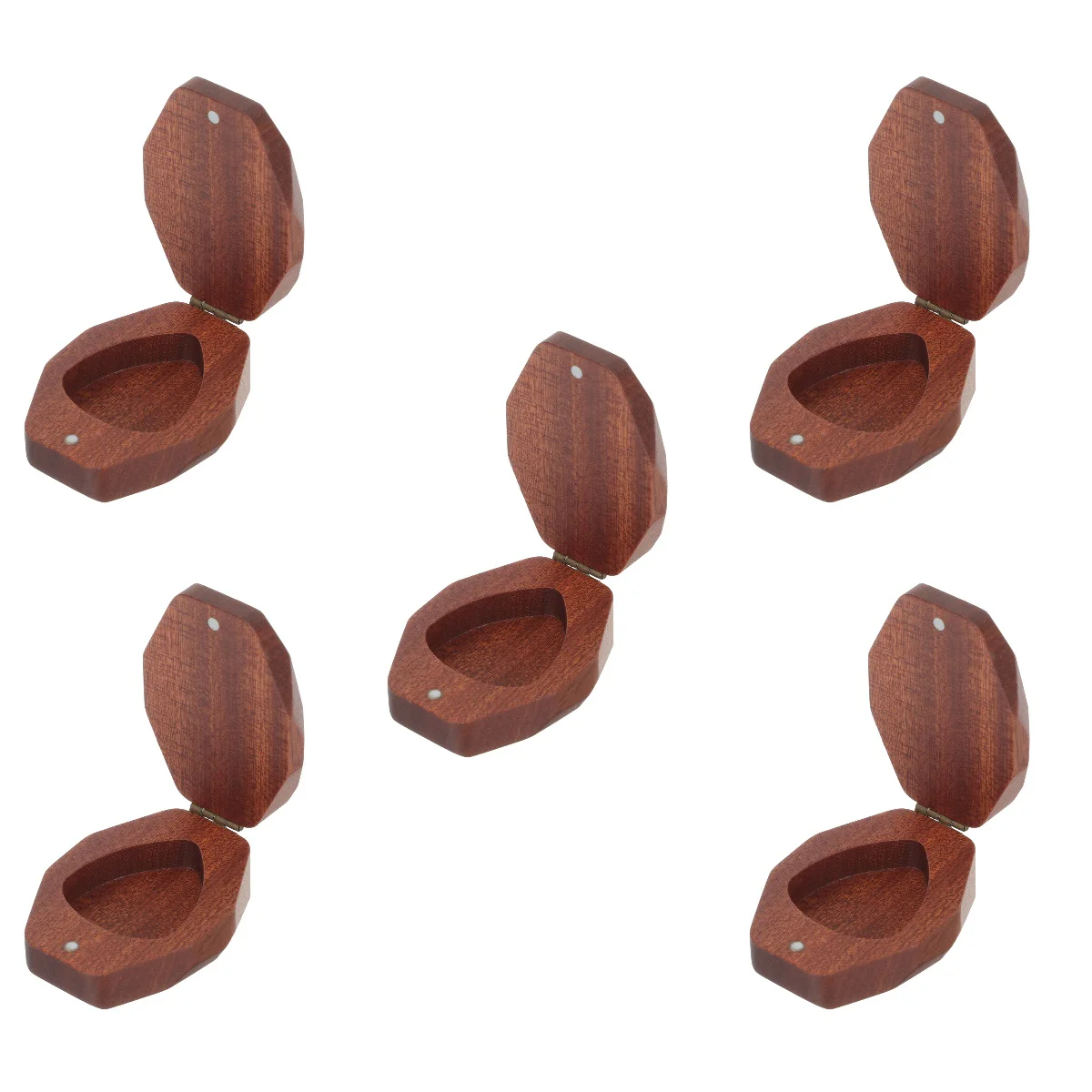 

5pcs Wooden Guitar Plectrum Storage Box Guitar Stringed Instrument Pick Container Guitar Supply