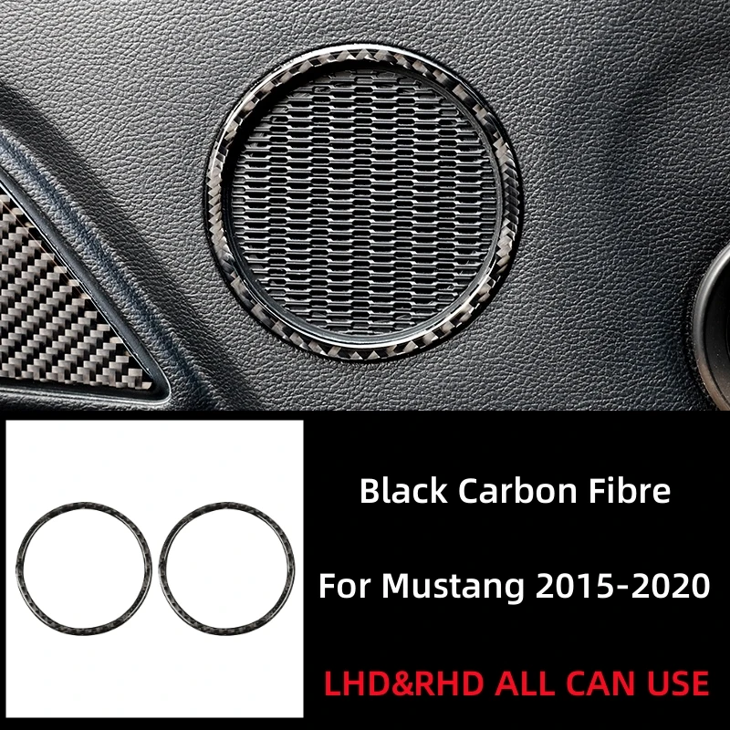 

Для Ford Mustang GT 2015-2021: Накладки на динамики дверей из карбона, декоративные рамки, наклейки, отделка салона автомобиля