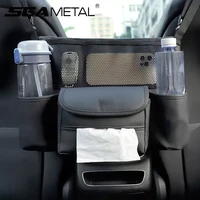 pu leather car handbag holder interior organizers with cup holder car seat middle handing bag auto storage pocket for men women