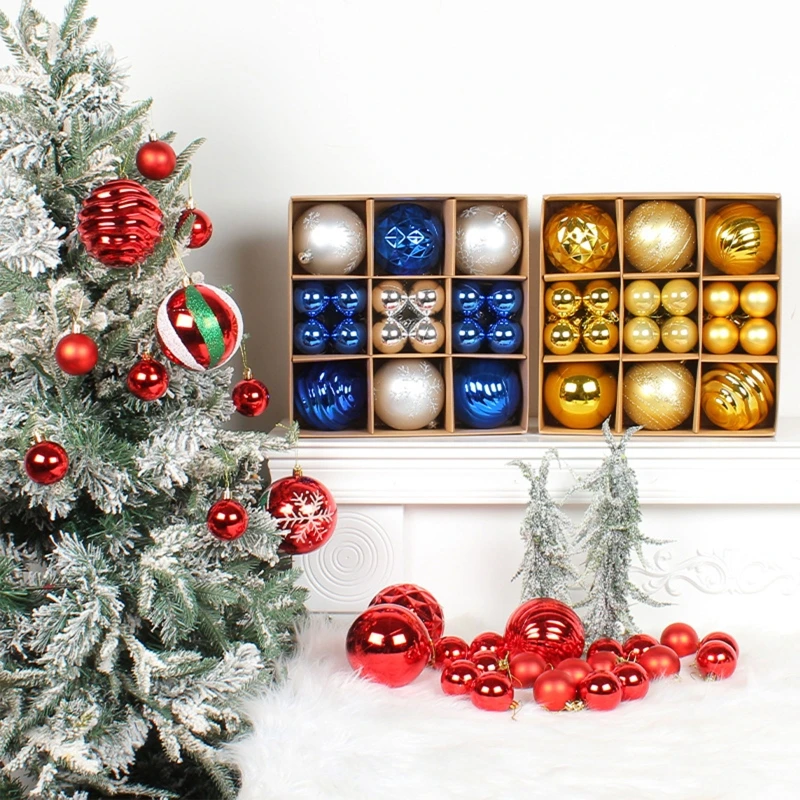 

Christmas Bauble Set of 30 Christmas Tree Baubles Box Package Xmas Tree Decoration Christmas Hanging Balls Gifts 87HA