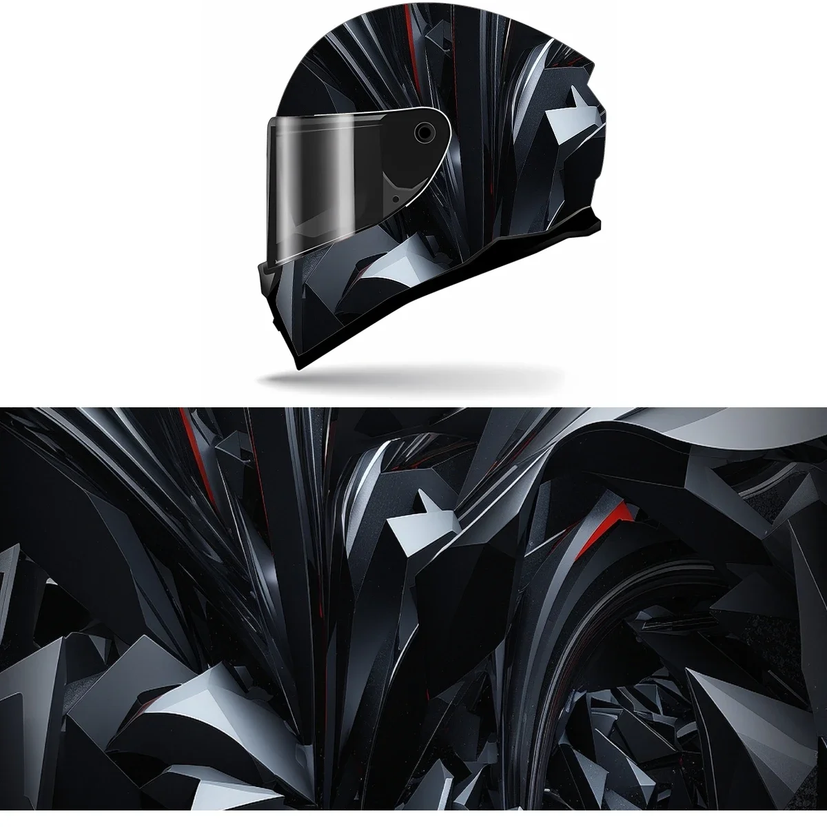 Черная текстура линии Полная наклейка на шлем мотоциклетный гоночная