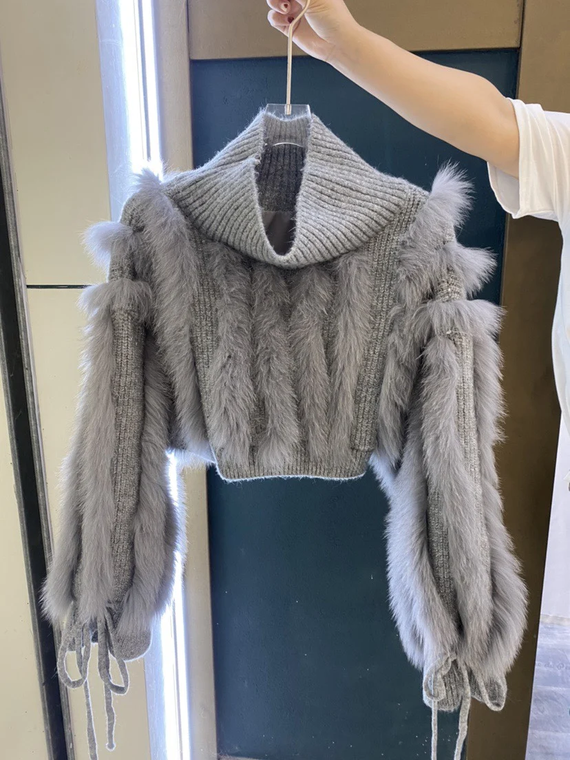 Winter Coat Women Sweet Thickened Turtleneck Pullover Wool Short Knitted Sweater Women 2022 New Loose High Waist Fluffy Knitwear