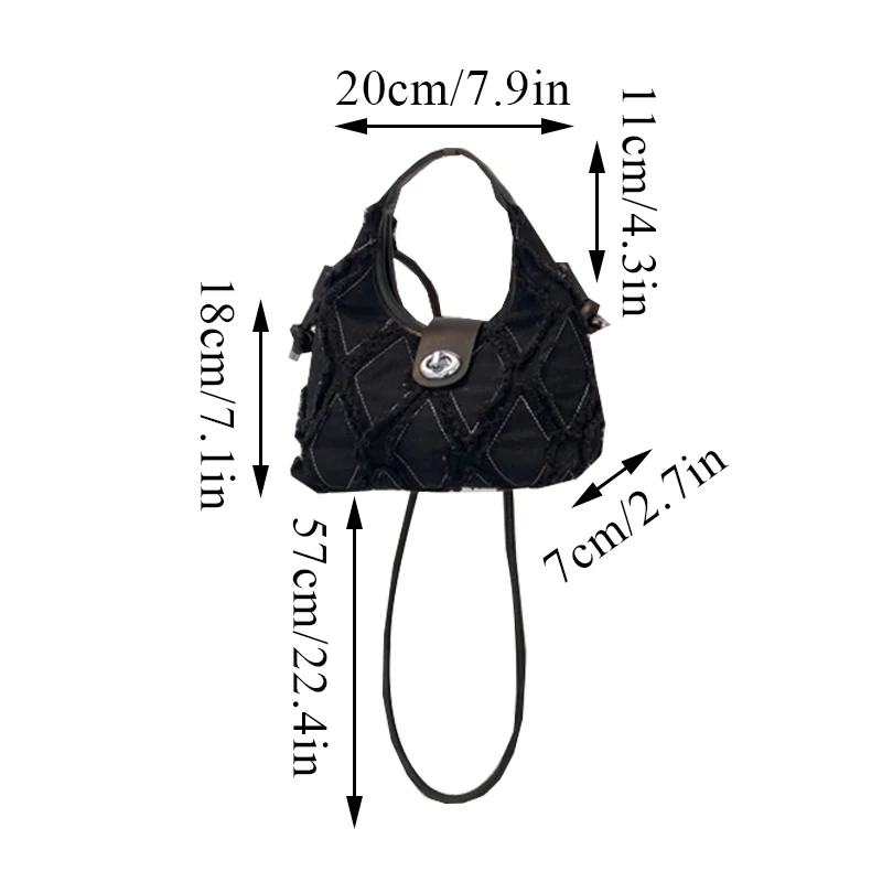 Canvas Shoulder Bags For Women Crossbody Messenger Bag Y2K High Quality Denim Tote Satchel Bags Luxury Handbags Designer Korean