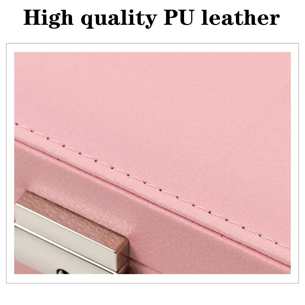 1PCS PU Leather Jewelry Box Double-layer Wooden Jewelry Box Princess Jewelry Storage Box Cosmetic Box