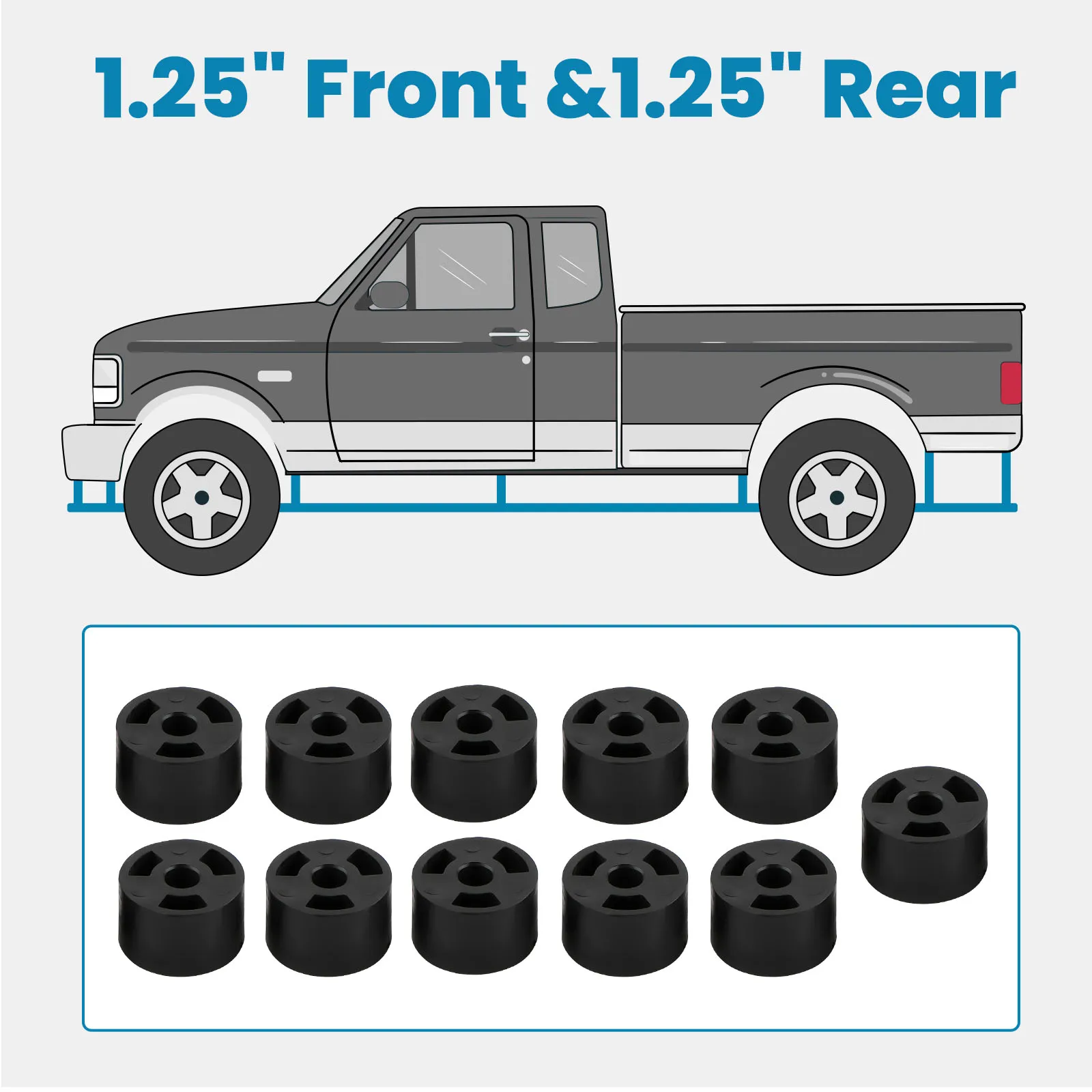 Комплект для подъема кузова 1 1/4 дюйма Jeep Wrangler TJ 4WD 1997-2006 тяжелых условий