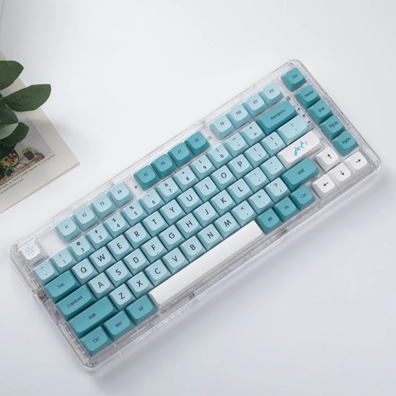 Колпачки для клавиш PBT сине-белые 125 профиль XDA тема айсберга сублимационная