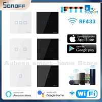 sonoff wifi smart wall touch switch t2t3t0 euukus 123 gang smart home voice control ewelink works with alexa google home