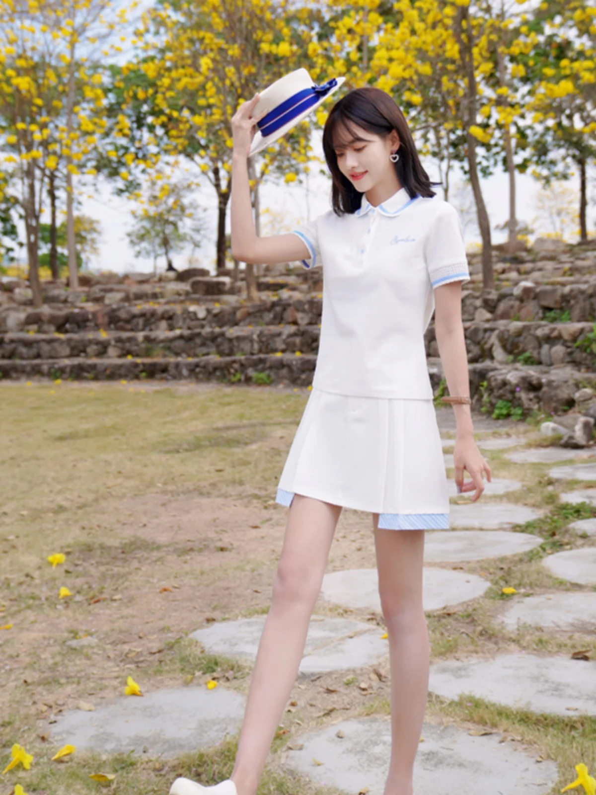 ATAR Полая сетчатая рубашка-поло с короткими рукавами и лацканами женская летняя