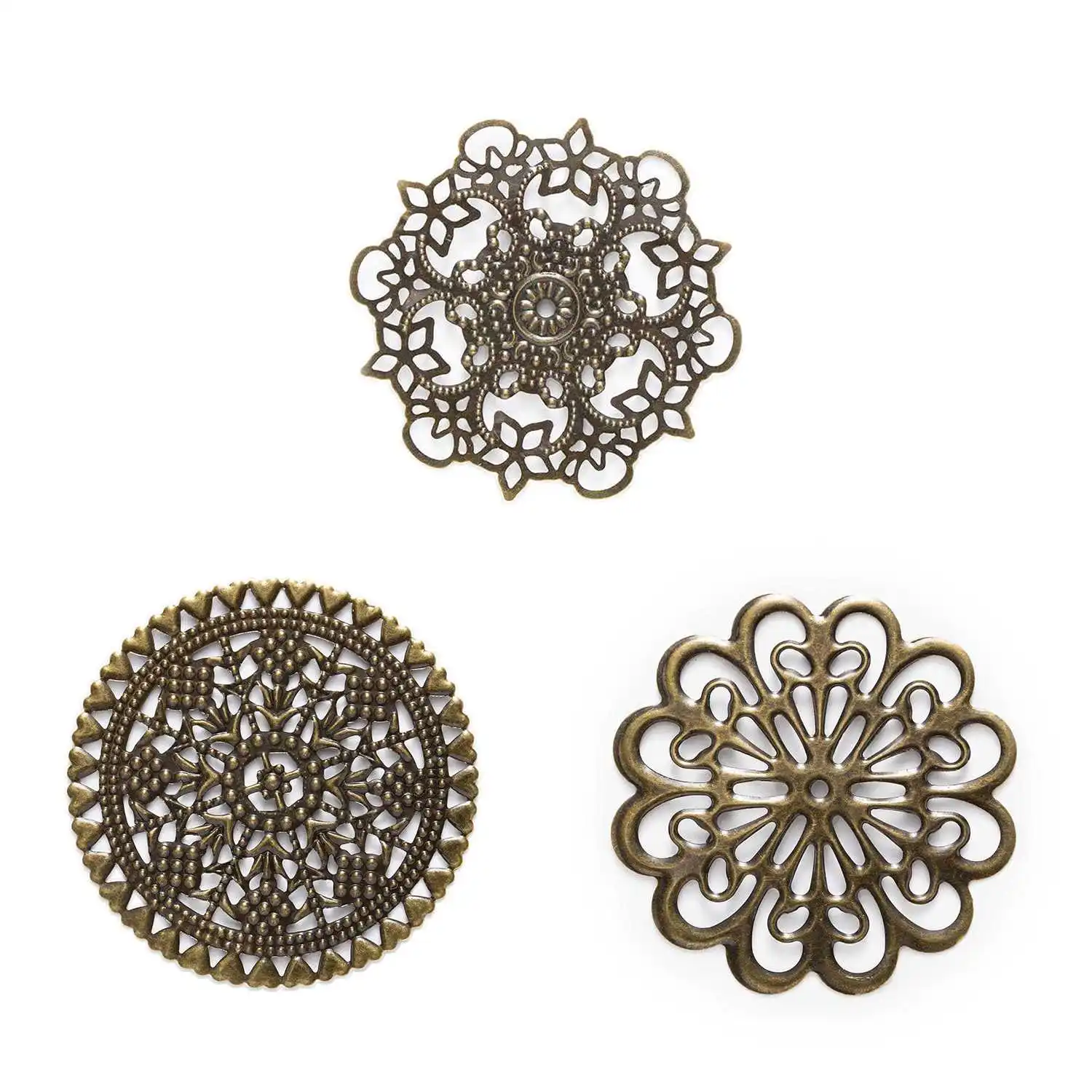 

Винтажные филигранные полые шестеренки в форме коннектора бронзового тона для изготовления ювелирных изделий своими руками, 10/20 шт.