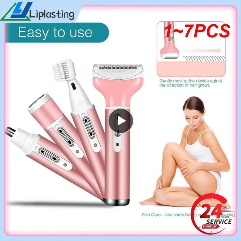 

1~7PCS Multifunctional Electric Shaver for Women Rechargeable Lady Nose Eyebrow Trimmer Face Body Leg Bikini Hair Remover