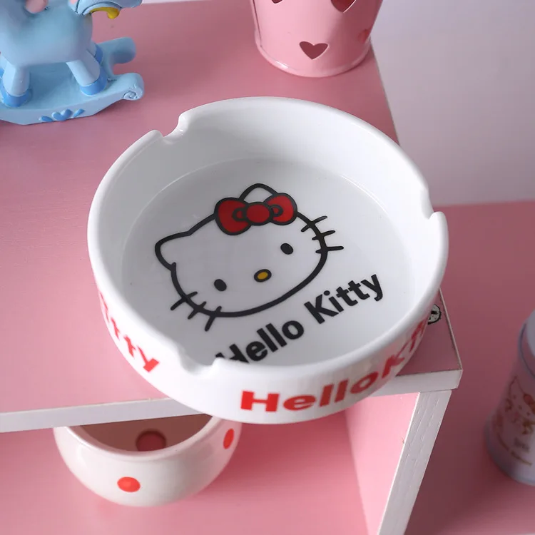 

Милая Пепельница Hello kitty кавайная креативная индивидуальная трендовая домашняя гостиная Sanrio мультяшная модная офисная пепельница